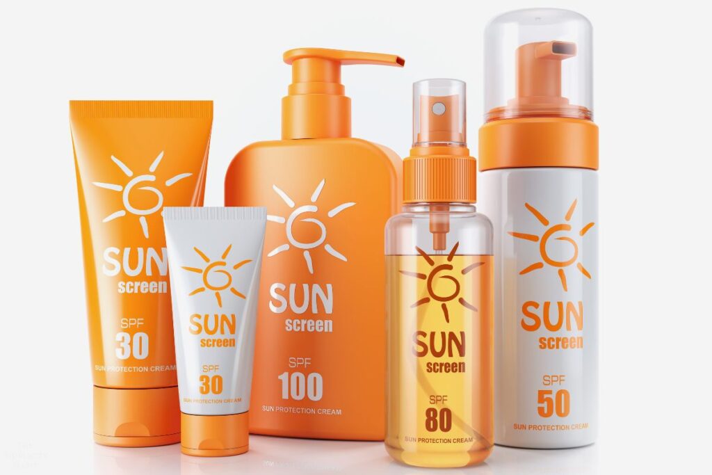 bottles of sunscreen